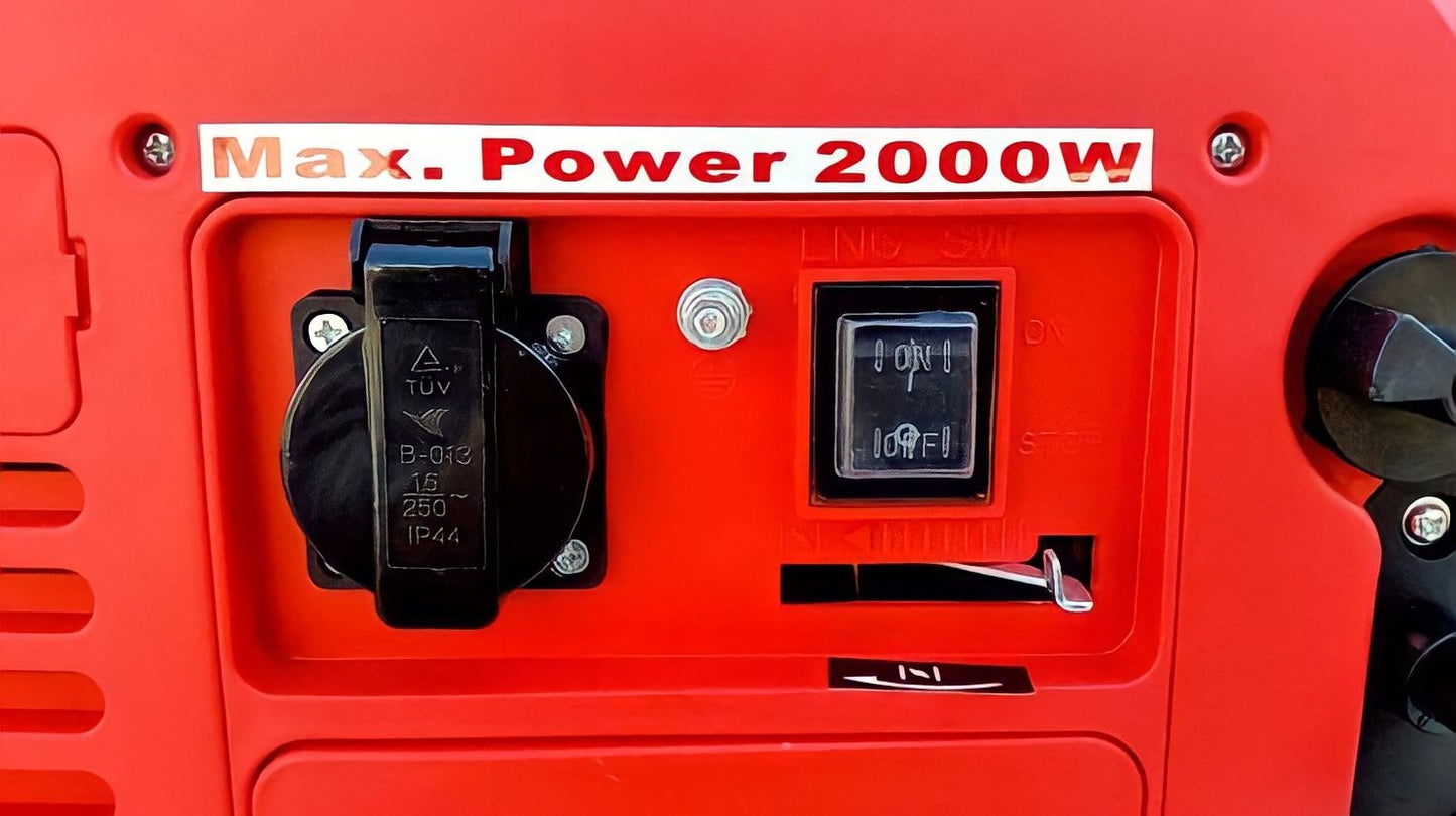 Generatore di Corrente Inverter 2000W Portatile Monofase Silenzioso