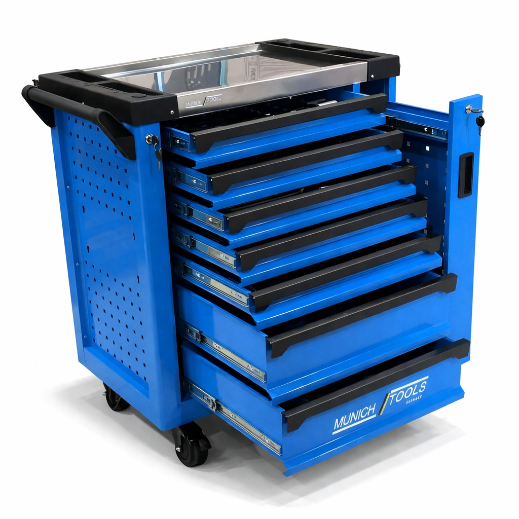 Carrello Portautensili da Officina Professionale con 8 Cassetti e Utensili Completi
