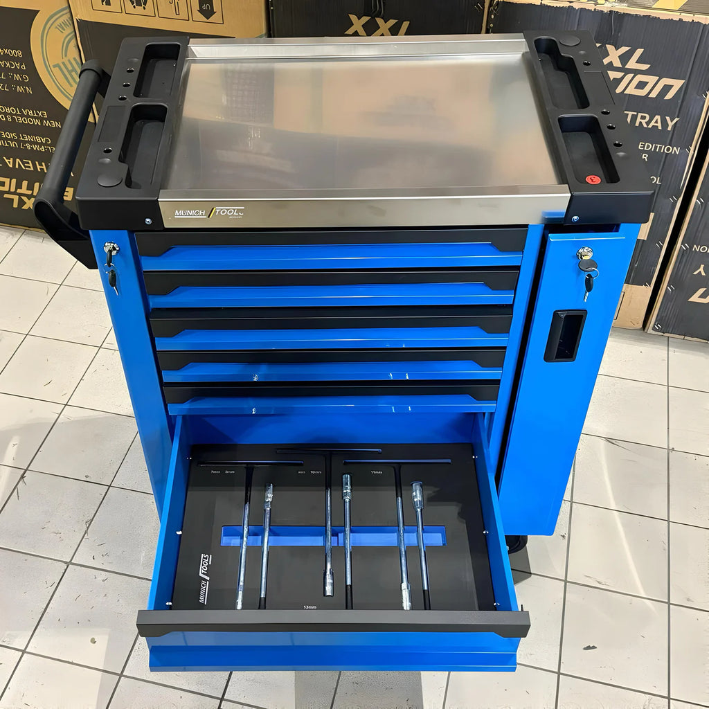 Carrello Portautensili da Officina Professionale con 8 Cassetti e Utensili Completi